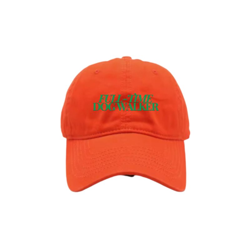 麒麟超市 l 全职遛狗 刺绣棒球帽 橘 - 帽子 - 棉．麻 