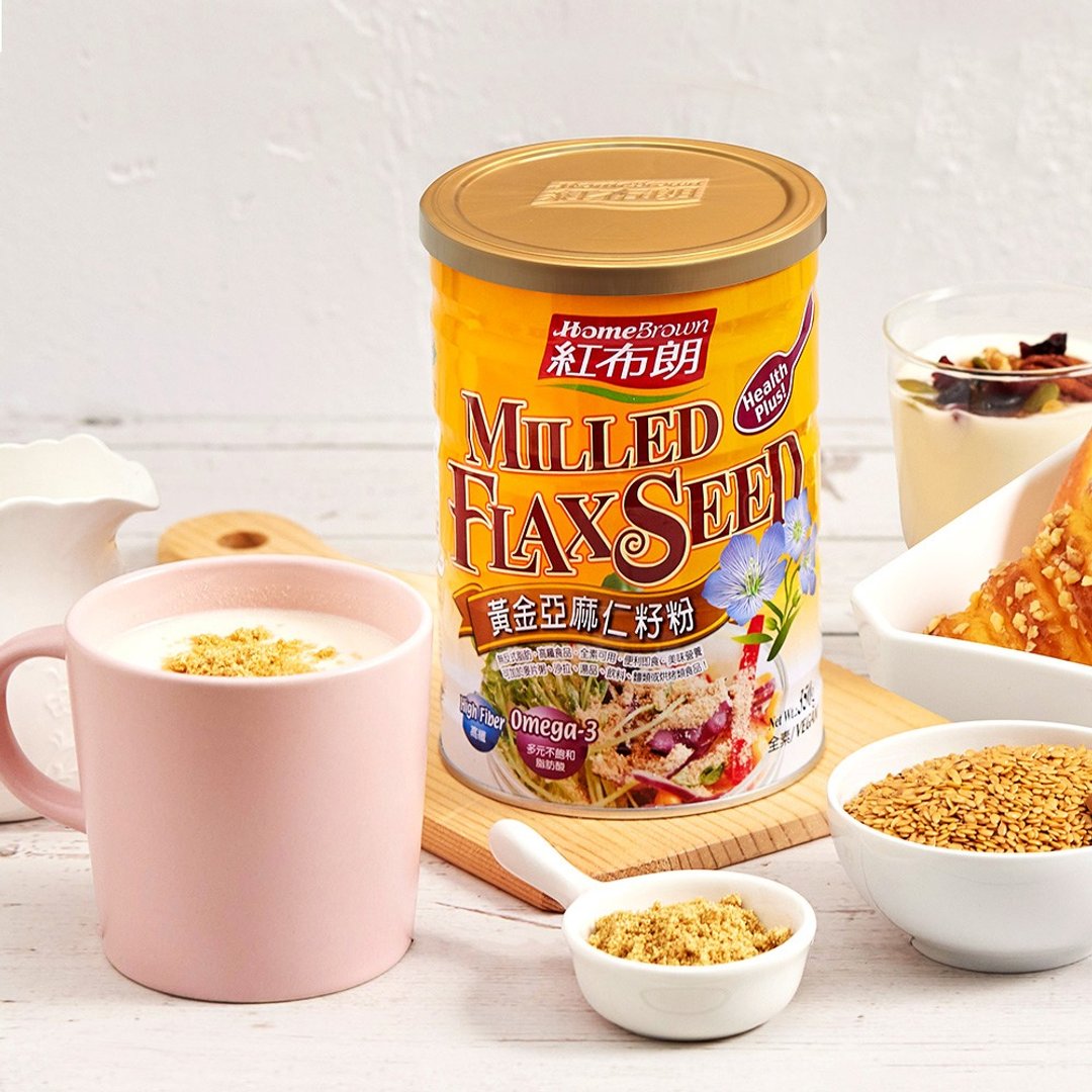 【红布朗】黄金亚麻仁籽粉 (350g/罐)冲泡 - 谷物麦片 - 其他金属 橘色