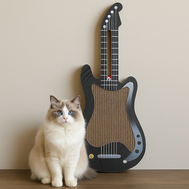 日本Magnets猫咪系列 CAT STAR电吉他造型超摇滚猫抓板 - 抓板/跳台 - 纸 黑色