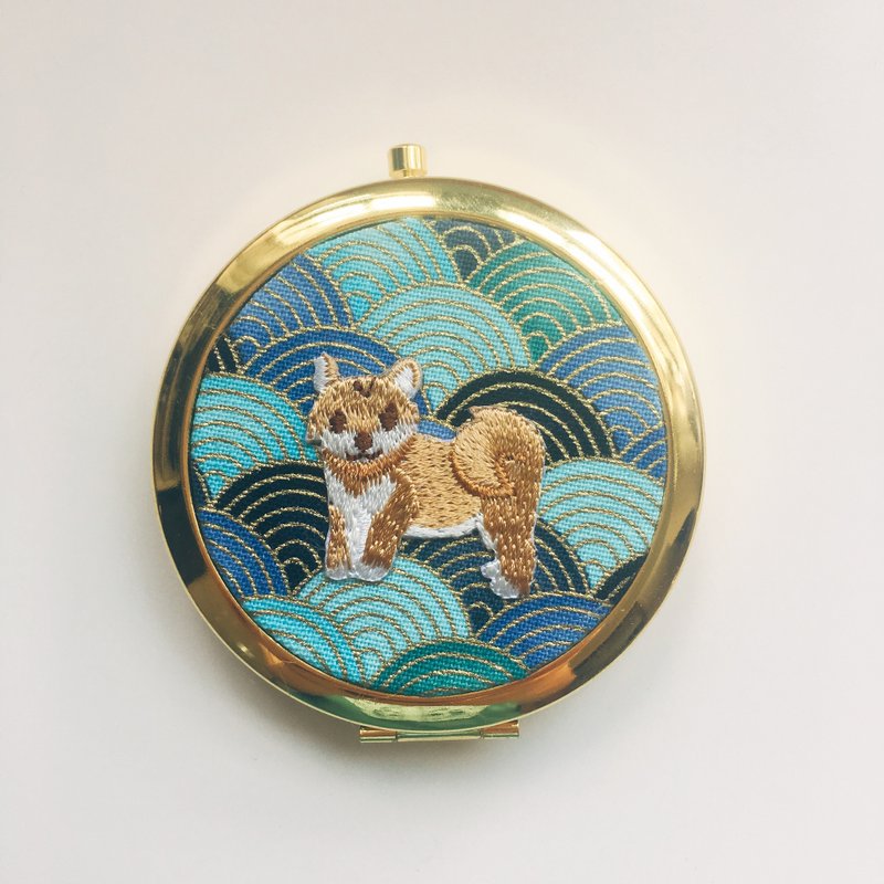 松鼠狗饰物盒- 三格小物分层 - 颈链 - 棉．麻 蓝色