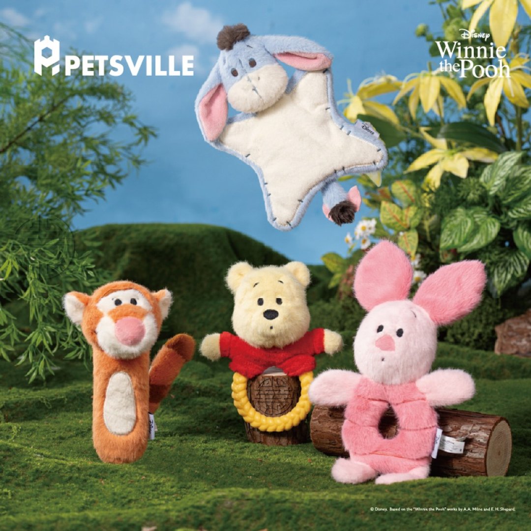 【PETSVILLE&迪士尼】小熊维尼宠物发声玩具 - 玩具 - 聚酯纤维 多色
