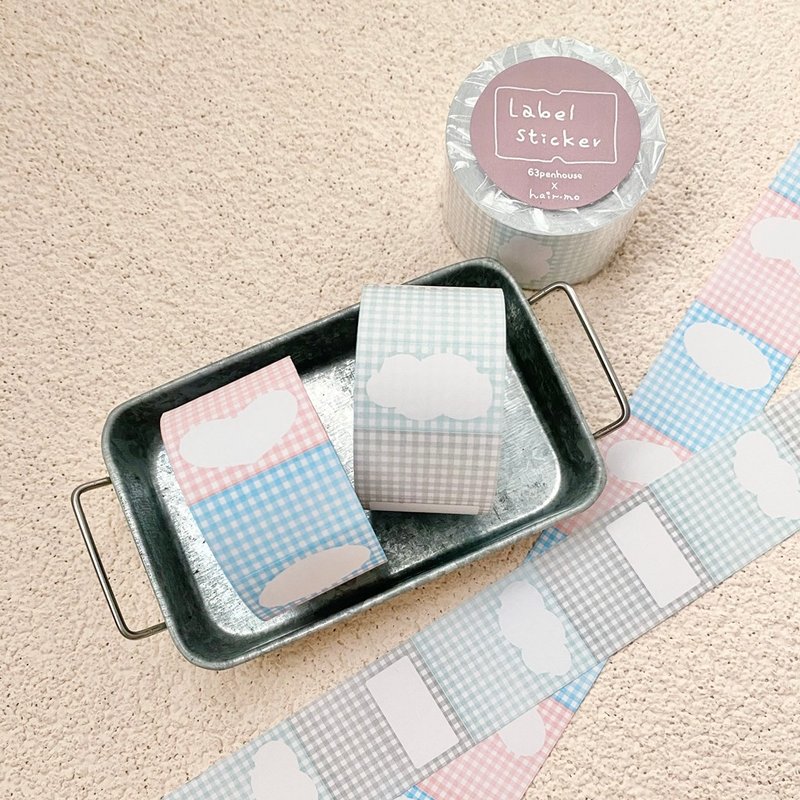 格子框框标签贴纸-2色 - 贴纸 - 纸 多色