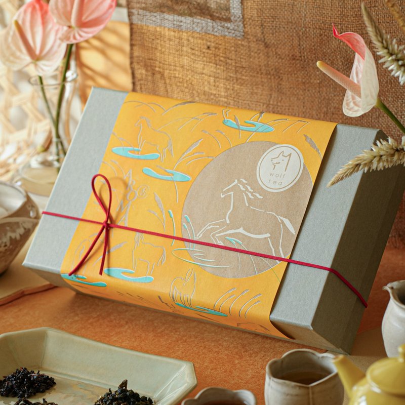 【春节限定优惠】马上精彩 | 锦彩金墨福帖茶礼 (1罐2盒) - 茶 - 新鲜食材 