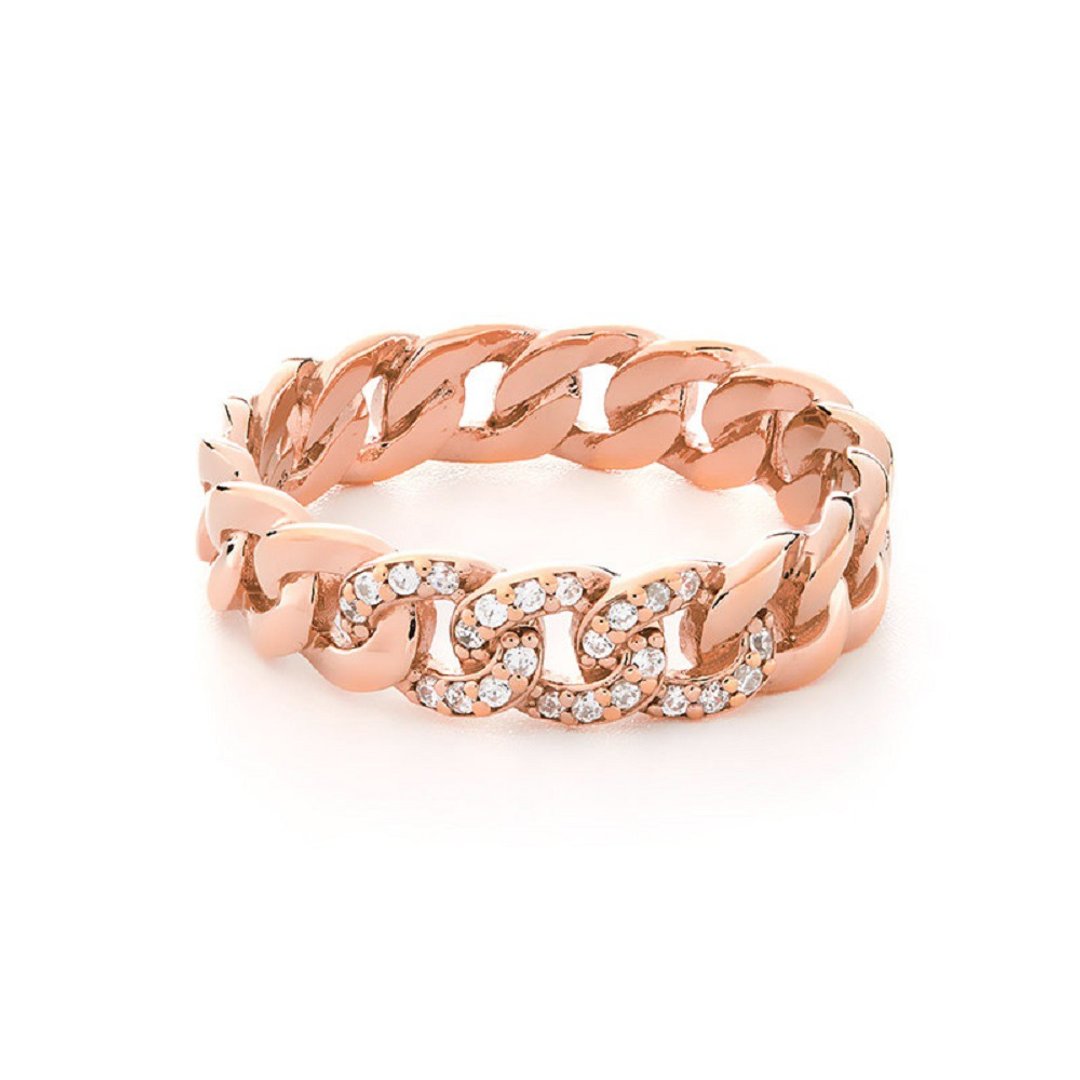Adianna sterling silver ring street fashion with zirconia gemstones - 戒指 - 纯银 银色