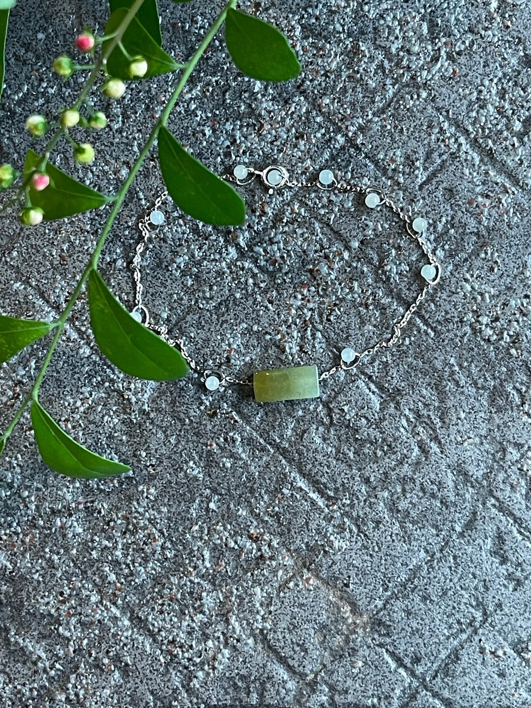 细手链 II 缅甸玉茶黄随形块X缅玉珠 I 防敏包金保链缅甸A货翡翠 - 手链/手环 - 玉石 