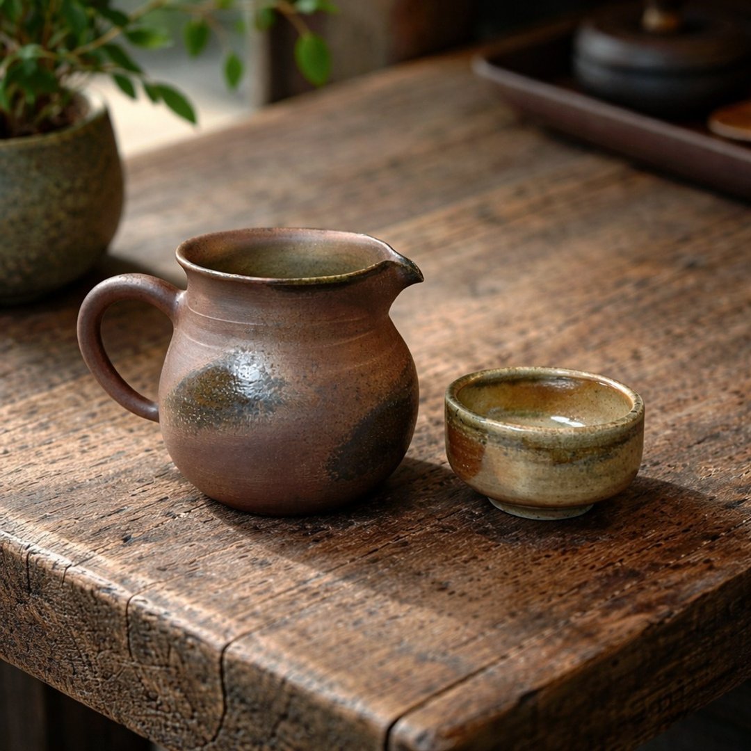 柴烧古朴玫瑰金茶海 / 390cc 公道杯 / 小平凡手作 - 茶具/茶杯 - 陶 