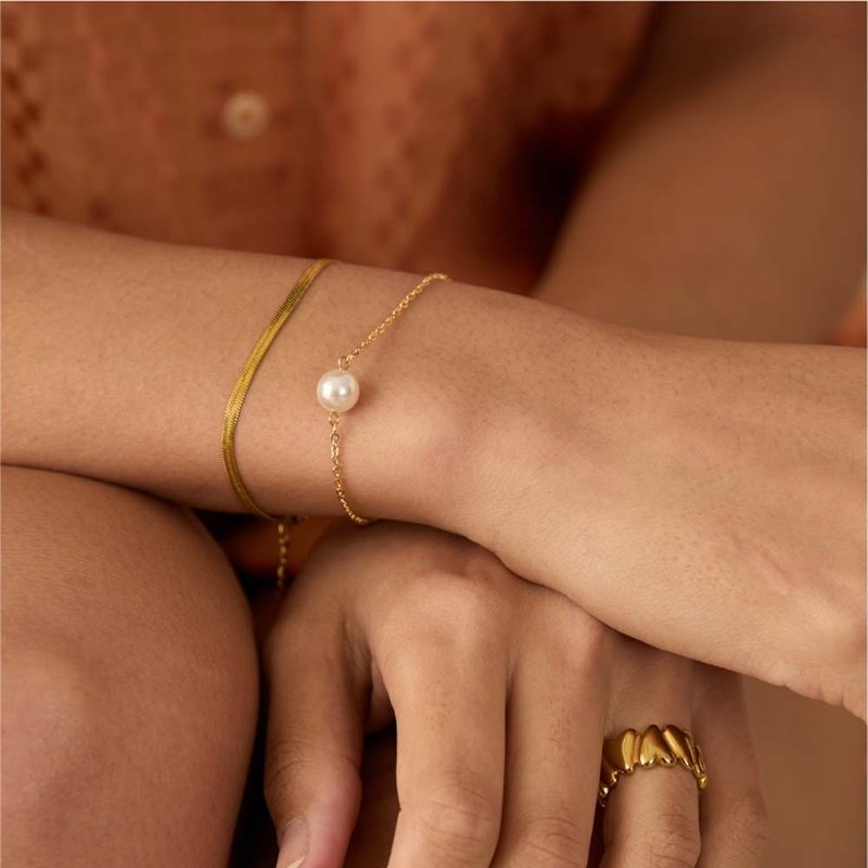 Aurora Be Yourself 珍珠手链 - 项链 - 不锈钢 金色