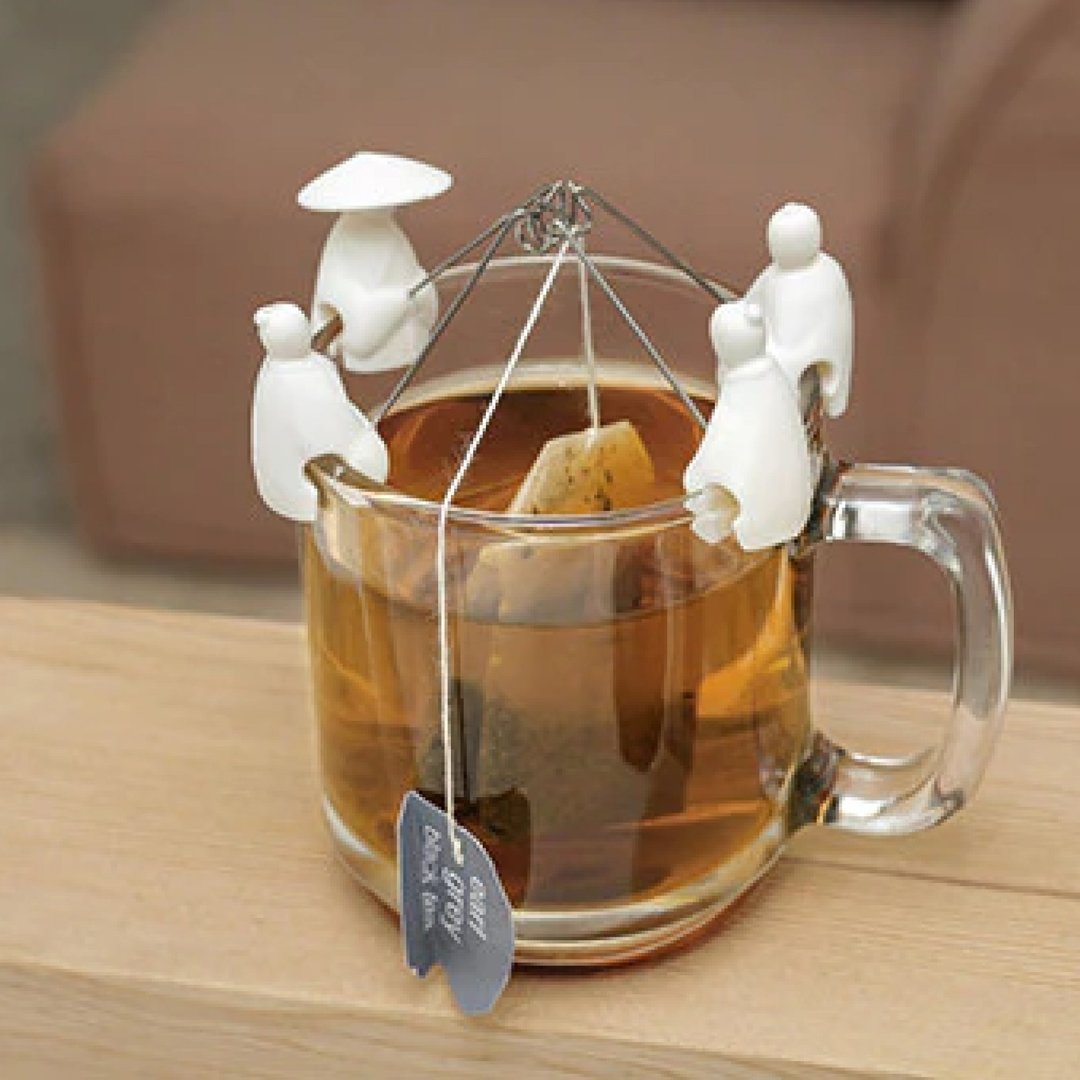 美国 Kikkerland 姜太公茶包器 茶包挂饰挂钩 可爱创意泡茶专用具 - 其他 - 橡胶 白色