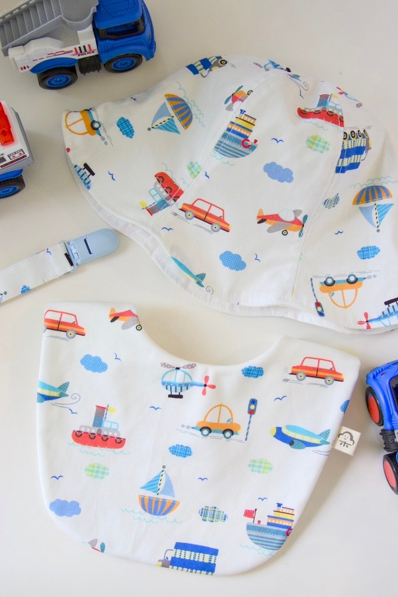 ㄅㄨ ㄅㄨ悠游 弥月礼盒组 - 满月礼盒 - 棉．麻 蓝色