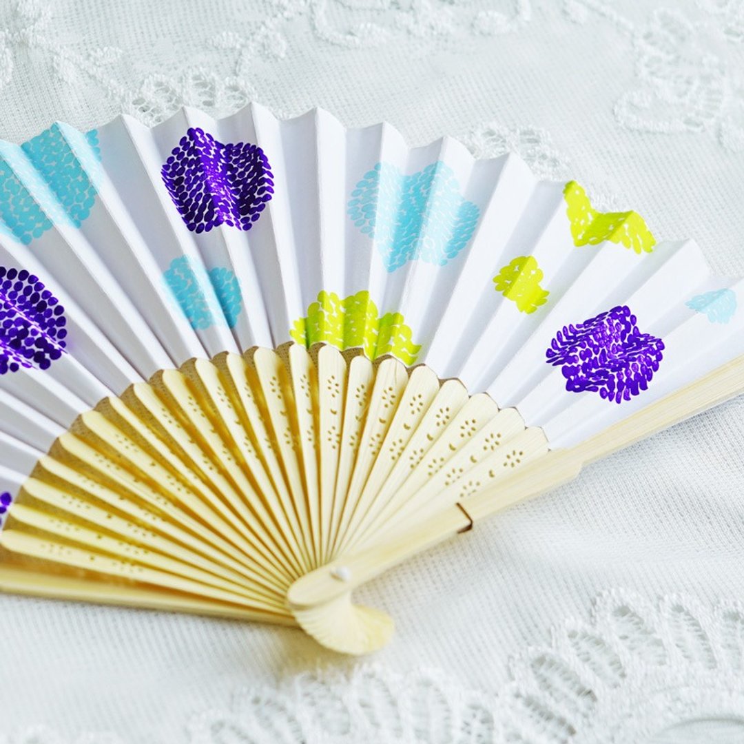 Hand-painted colorful folding fan - 扇子 - 纸 多色