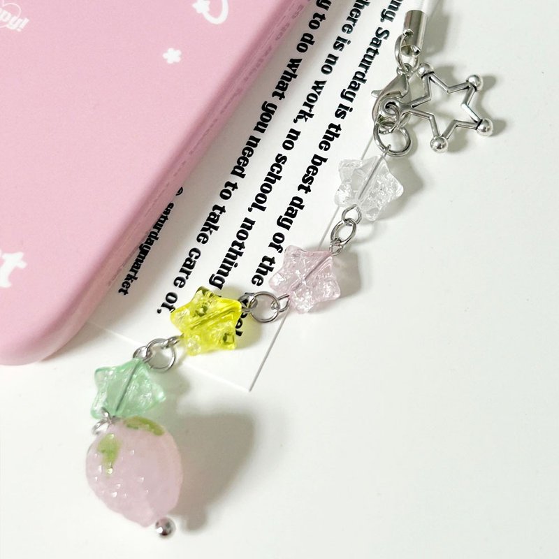 冰裂草莓星星钥匙圈 - 钥匙链/钥匙包 - 压克力 多色