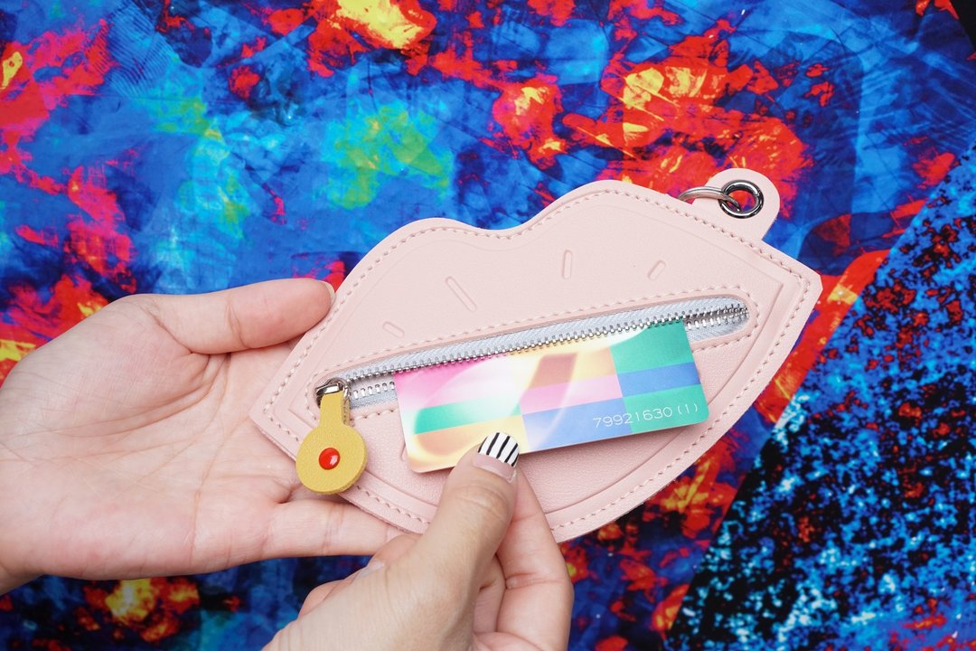 Mouth  keyring purse pink color - 皮夹/钱包 - 人造皮革 粉红色