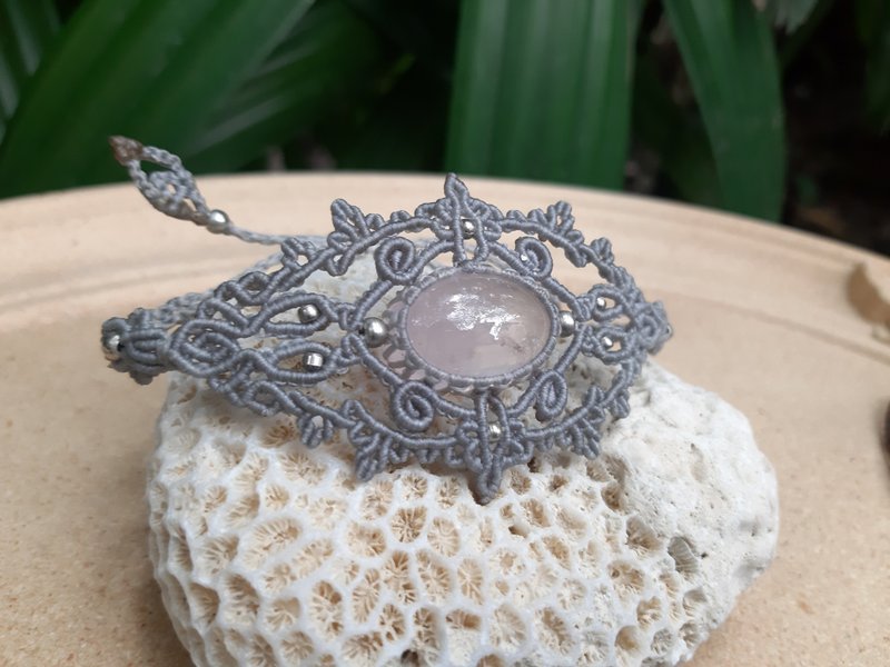 织途 - 粉晶 编织手环 - 手链/手环 - 宝石 粉红色