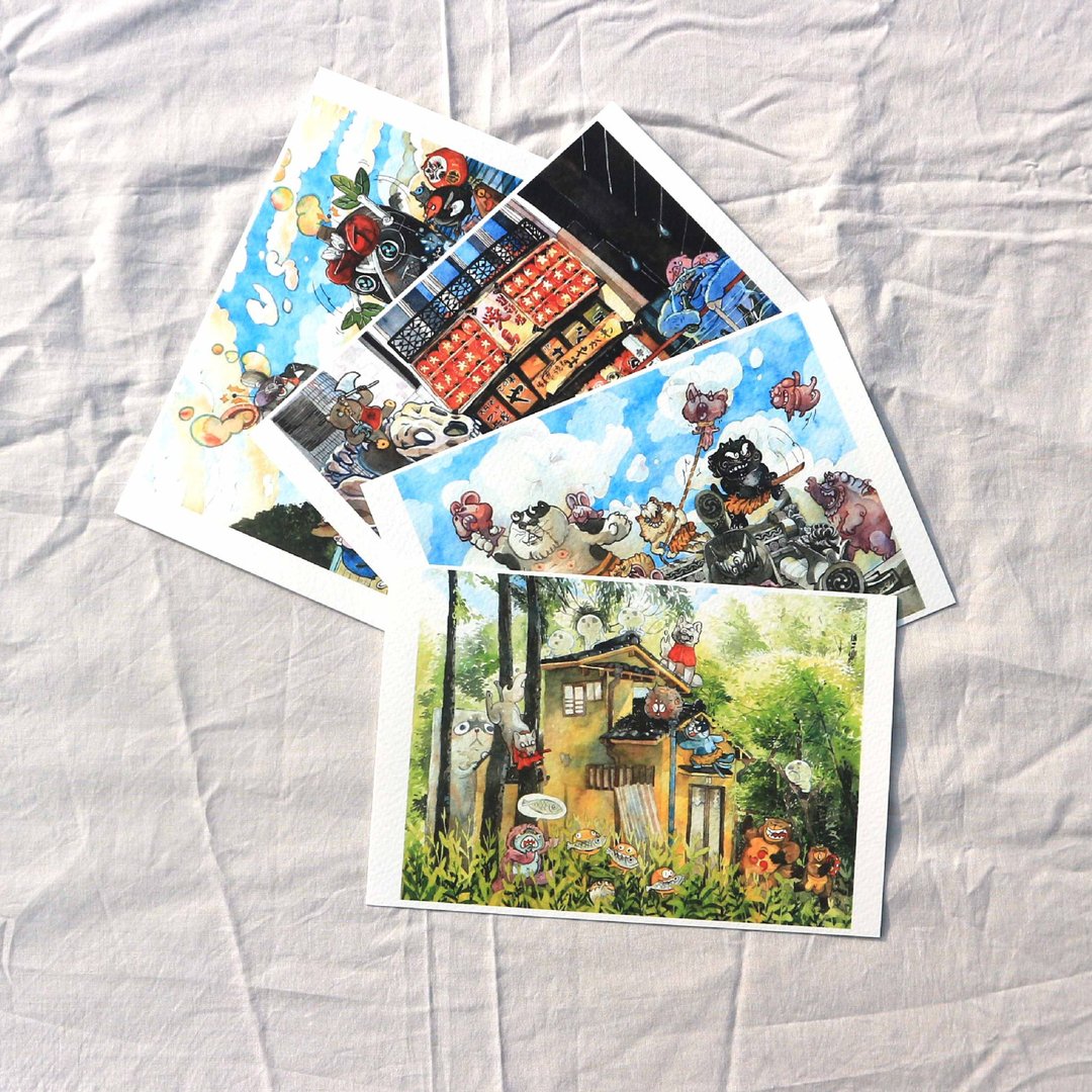 halloweenday postcard 4 pcs. - 卡片/明信片 - 纸 