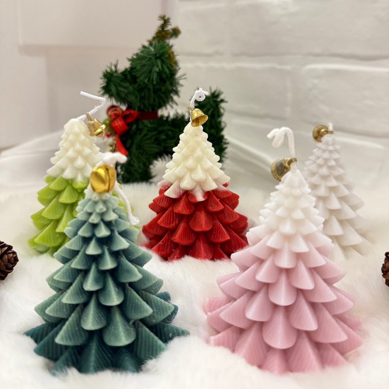 圣诞节立体圣诞树香氛蜡烛 - 蜡烛/烛台 - 蜡 