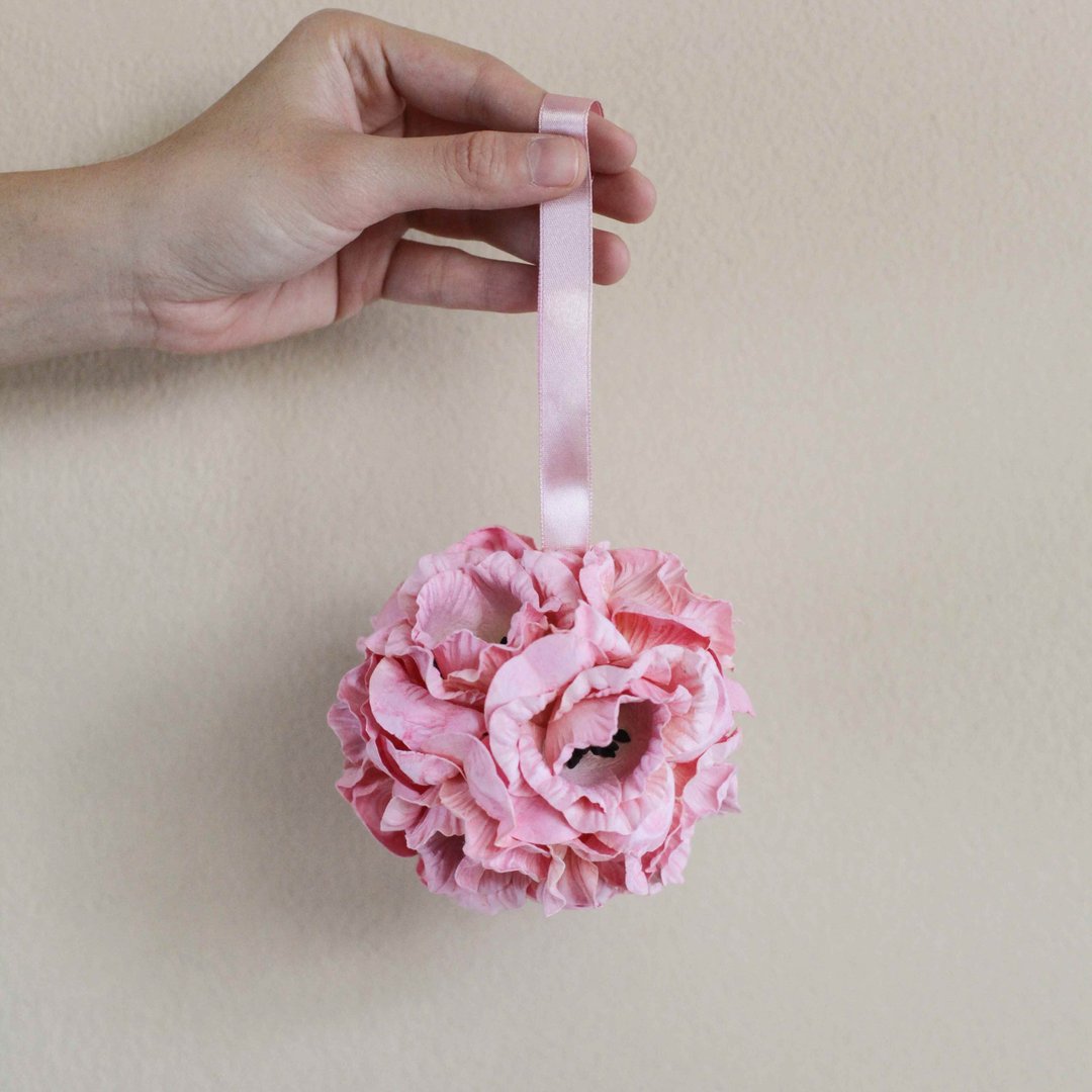 Floral Ball, Pink (Set of 3 pcs.). - 香薰/精油/线香 - 纸 粉红色