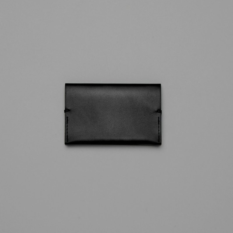 AMAD 意大利植鞣革 鞍缝名片卡夹 - 名片夹/名片盒 - 真皮 黑色