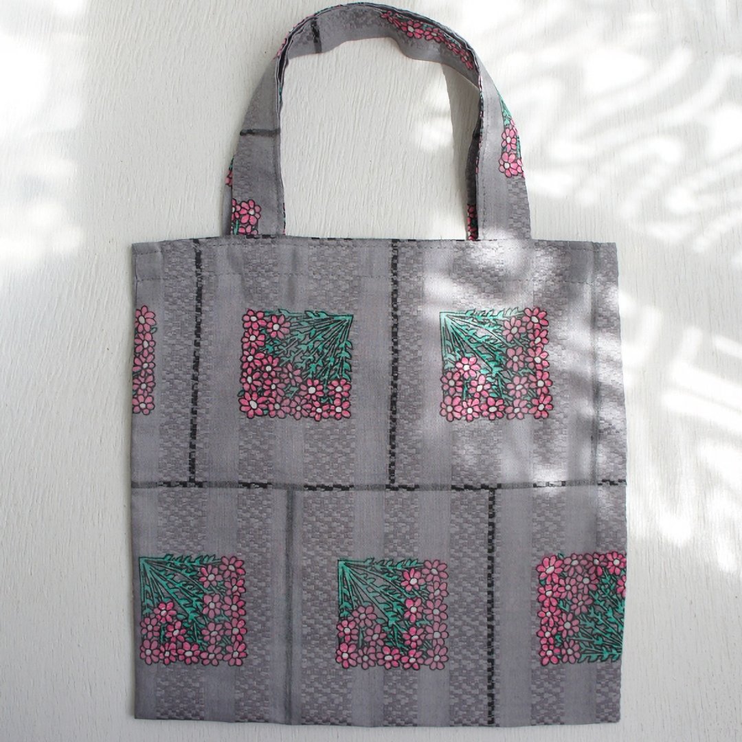 Ba-ba handmade mini shopping bag  No.RB24 - 手提包/手提袋 - 其他材质 灰色