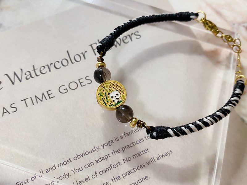 ʚ(圆的兔几)ɞ   蜡绳手环 ๑冰种黑曜石 - 手链/手环 - 水晶 黑色