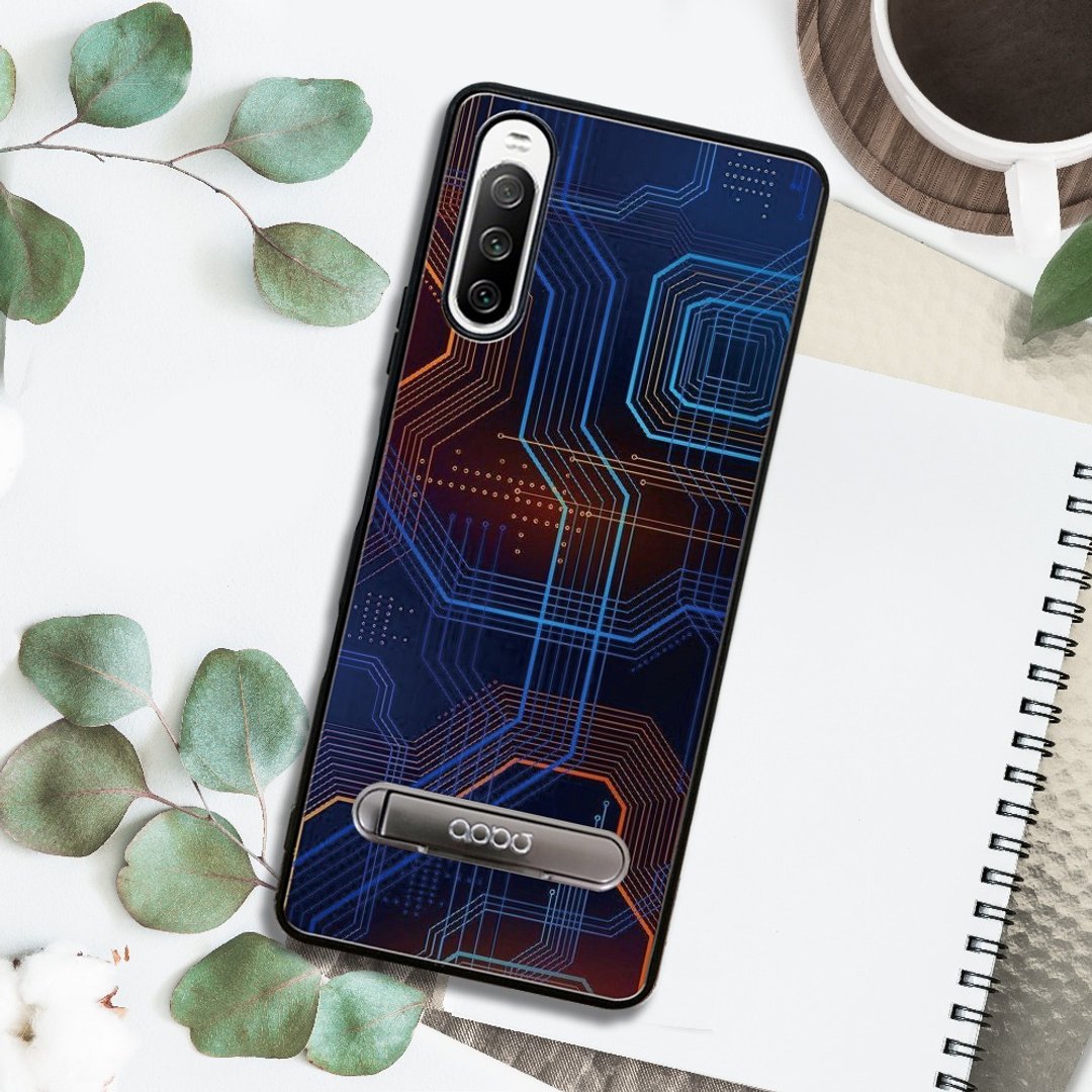 Sony Xperia 10 IV 减震立架手机壳-科技-电流 - 手机壳/手机套 - 其他材质 多色