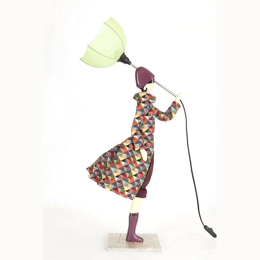 Wind Little Girl Fashionable Lamp Bo Order Production Handmade - 灯具/灯饰 - 木头 多色