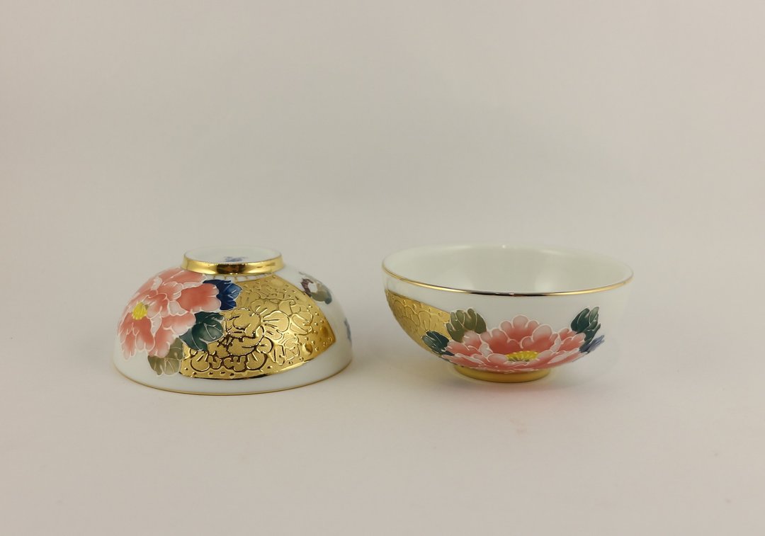纯手绘茶杯-广结善缘对杯(中圆杯)-粉红牡丹 - 茶具/茶杯 - 瓷 粉红色