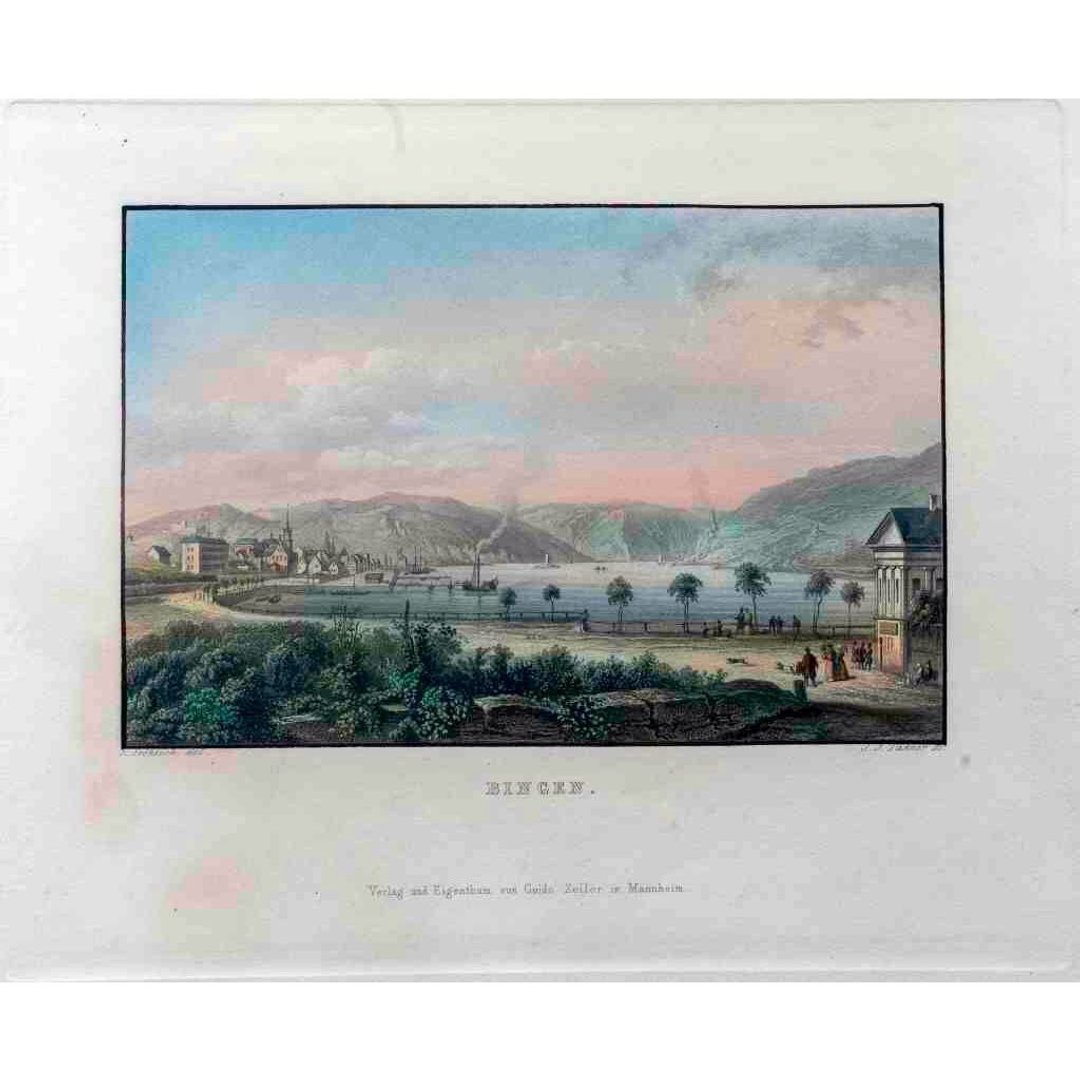 宾根 Bingen - 莱茵河畔风光 版画 - 海报/装饰画/版画 - 纸 