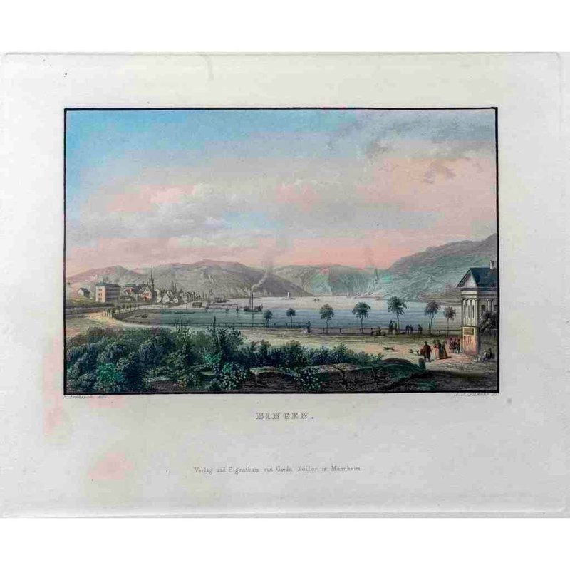 宾根 Bingen - 莱茵河畔风光 版画 - 海报/装饰画/版画 - 纸 