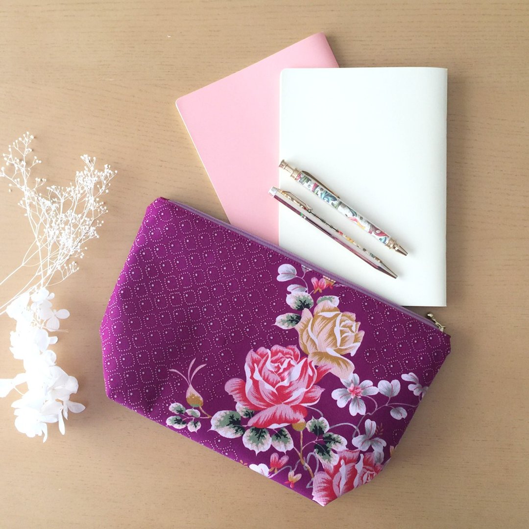 Inner Bag with Japanese pattern, Carefully Selected Kimono - for Clear Tote Bag - 手提包/手提袋 - 其他材质 紫色