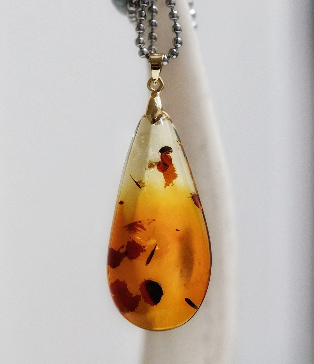波罗的海东欧花珀吊坠 ( Baltic Amber Pendant-6 ) - 项链 - 水晶 