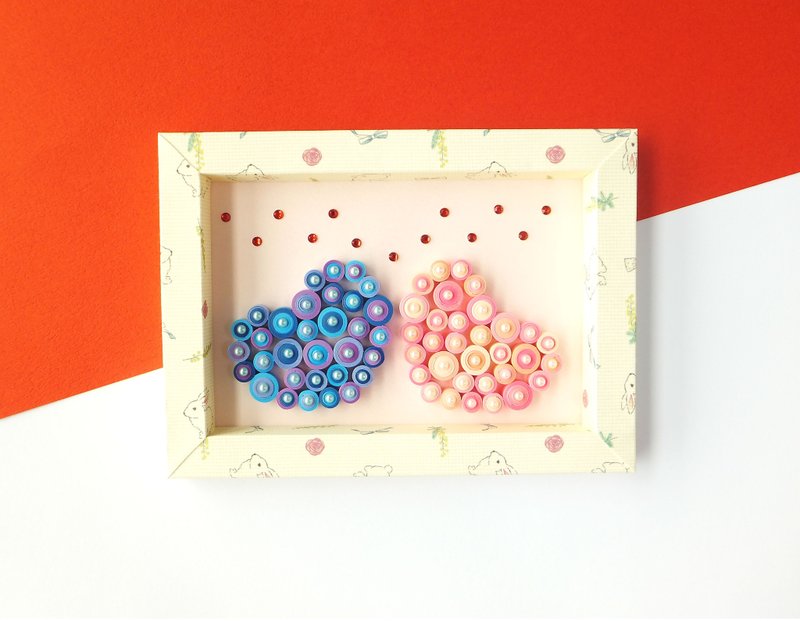 手作卷纸装饰相框-爱情来了 心心相印摆饰 - 摆饰 - 纸 粉红色