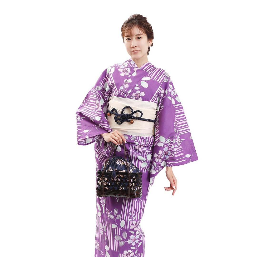 日本 和服 女性 浴衣 腰带 2件组 F Size X25-117 yukata - 其他 - 棉 白色