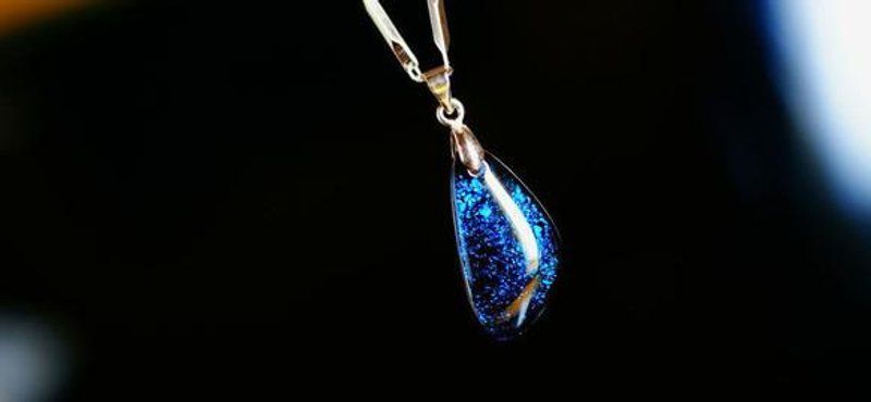 [Made to order] Blue shining object - 项链 - 其他金属 