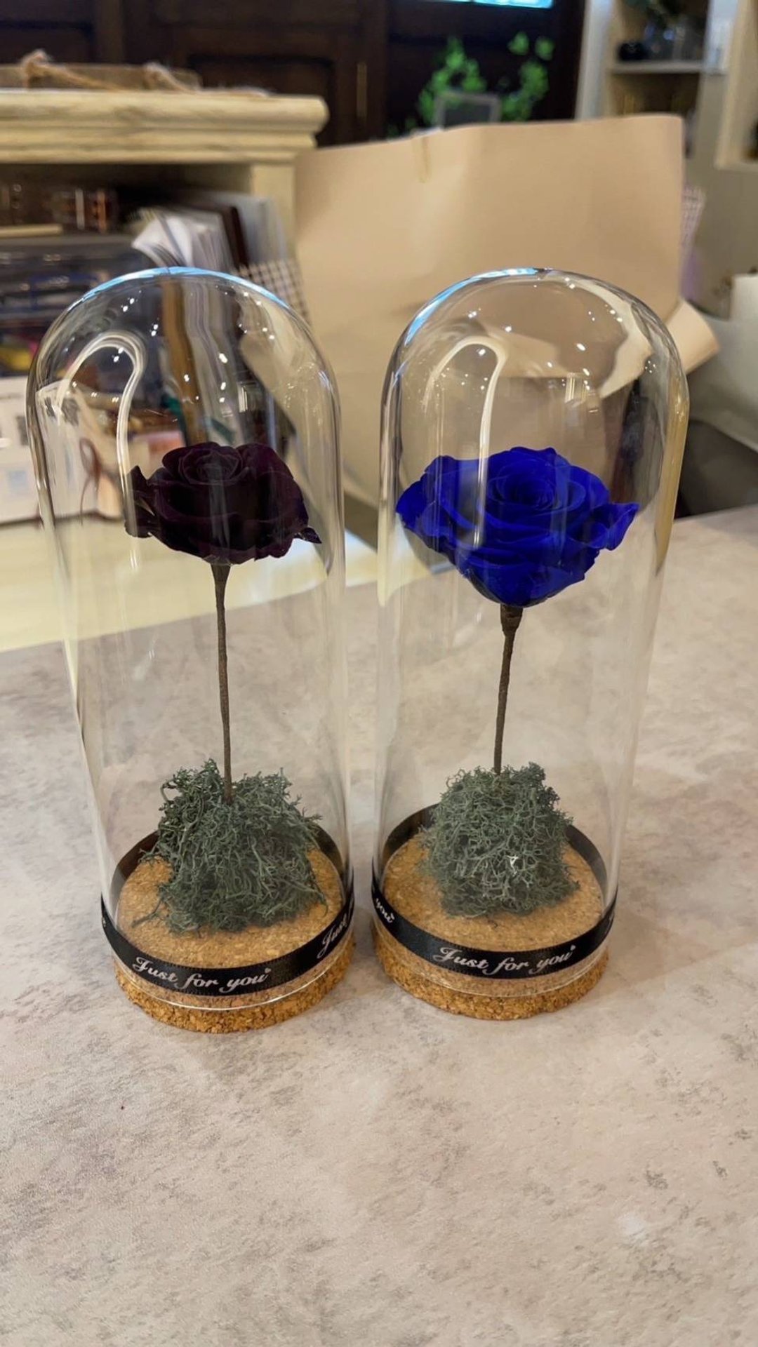 单朵永生玫瑰玻璃罩 定制化生日/节庆礼物 - 干燥花/捧花 - 玻璃 粉红色