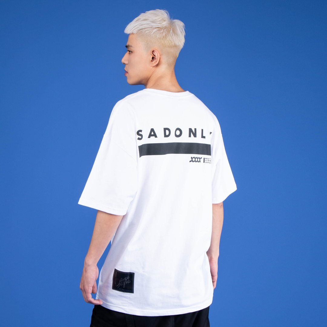MIXDO-M21-SADONLY T - 中性连帽卫衣/T 恤 - 棉 白色