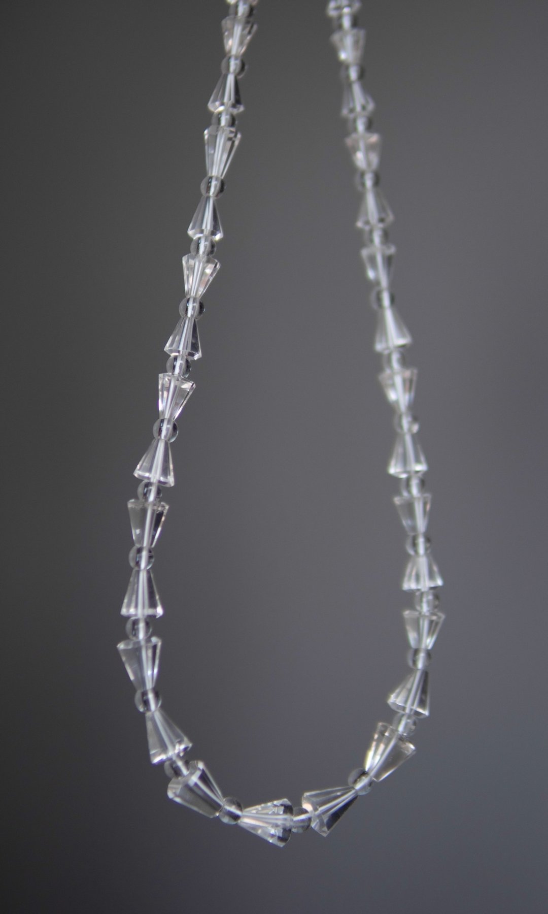 高品纯净体白水晶 渐变 手工切金字塔 锁骨链 - 锁骨链 - 水晶 