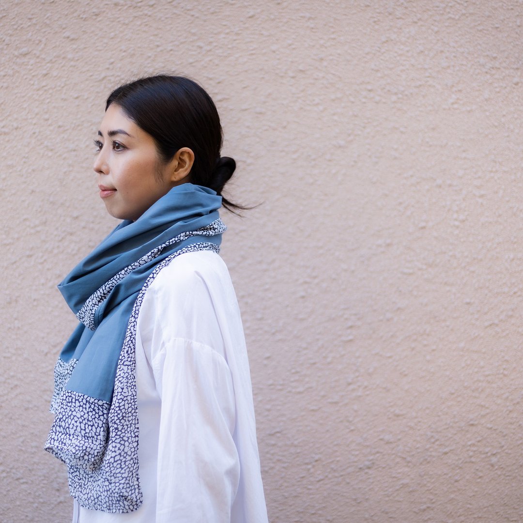 [Spring/Summer] Frame Stole / A - 围巾/披肩 - 棉 蓝色