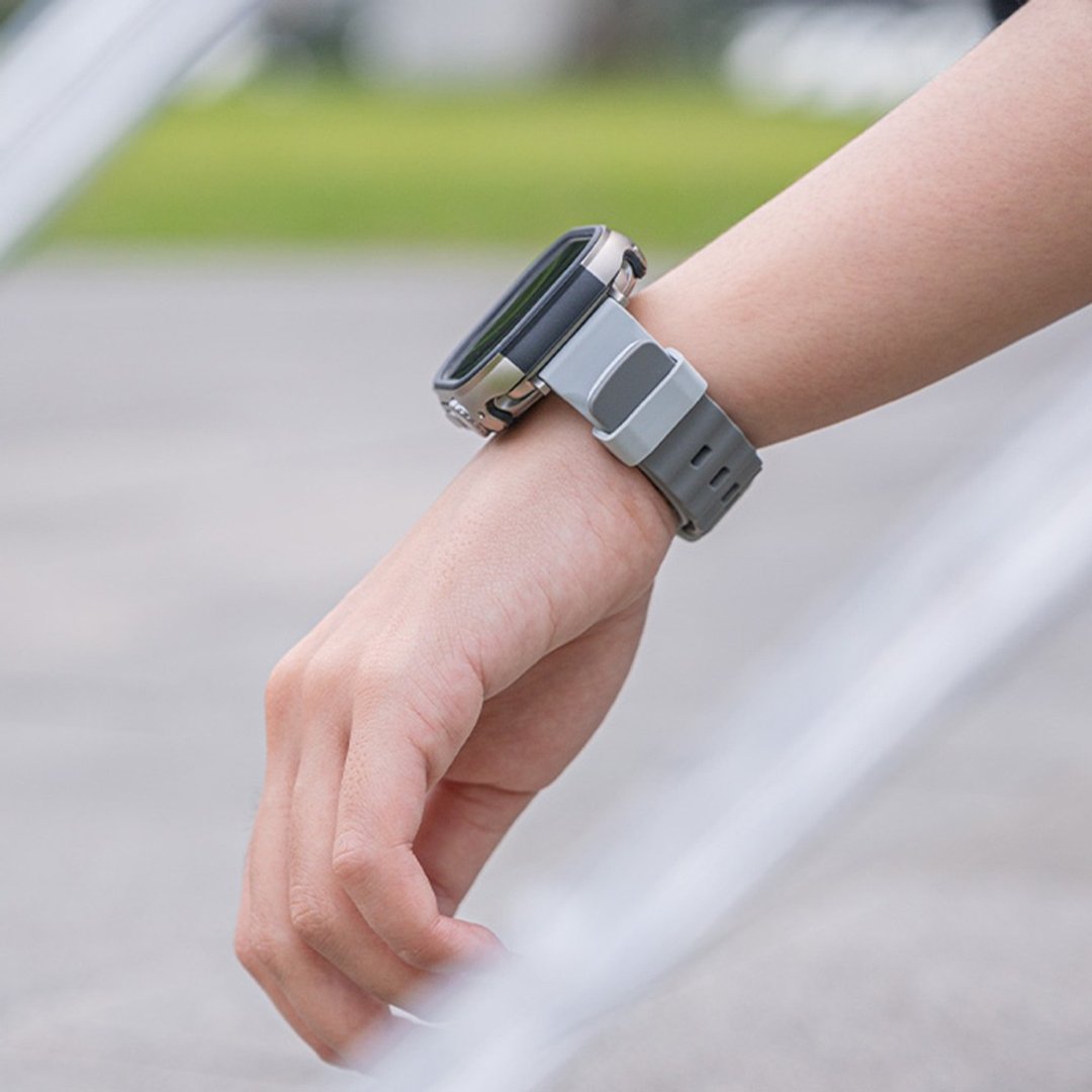Apple Watch Linus 防水硅胶双色表带-灰 - 表带 - 硅胶 灰色