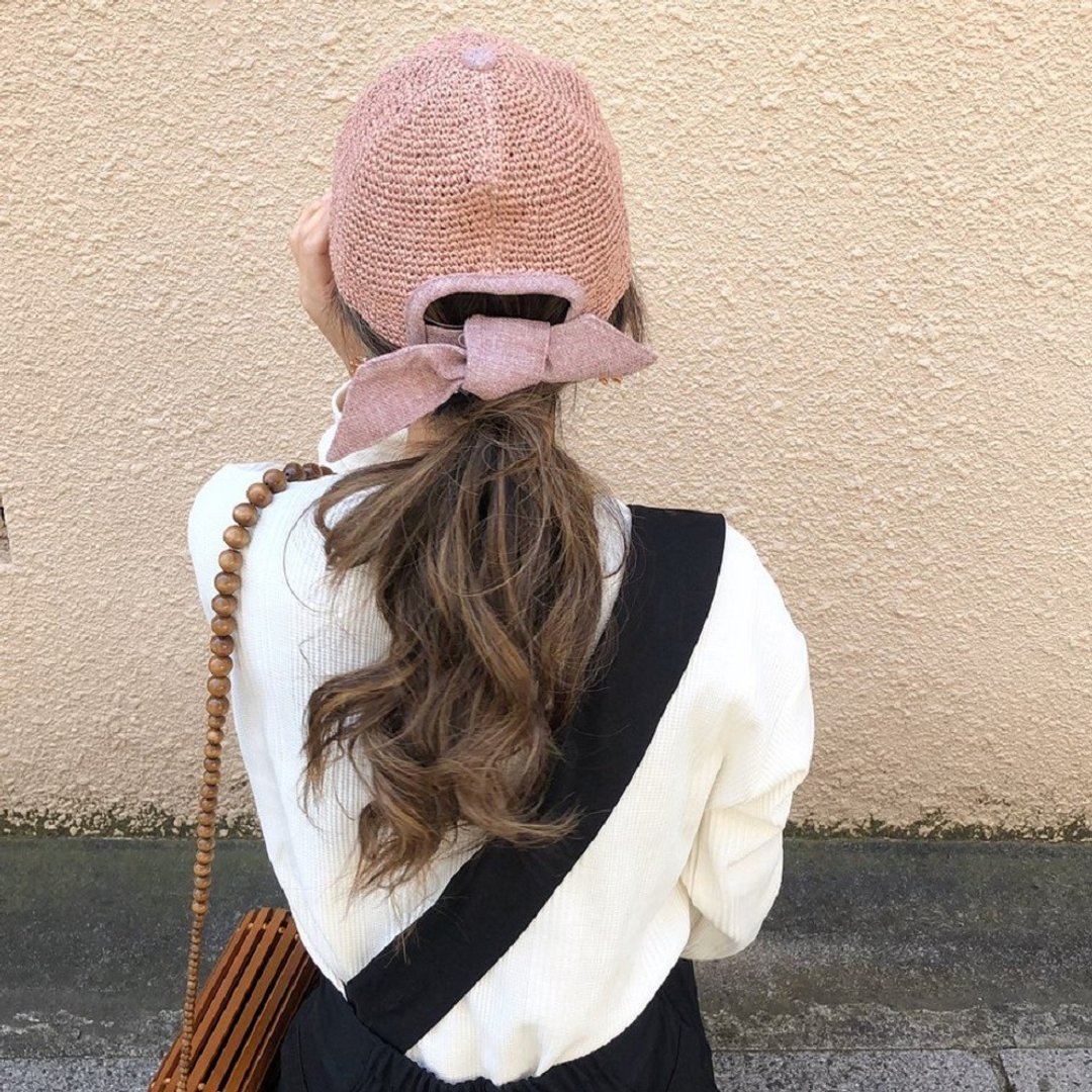 Paper Back Ribbon Design Breathable Baseball Cap Fashion Adjustable 14+ icap0276 - 帽子 - 其他材质 黄色