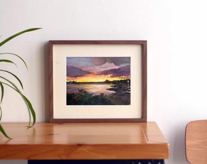 夕照 | 疗愈水彩系列 水彩原画 - 海报/装饰画/版画 - 纸 白色