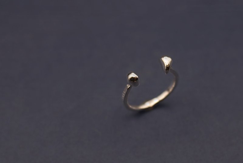 几何系列 - 小三角形 925 银戒 - 戒指 - 纯银 金色