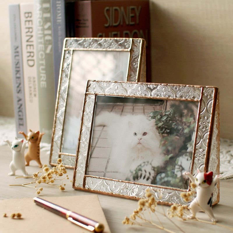 玻璃相框  复古怀旧海棠花玻璃 - 画框/相框 - 其他材质 多色