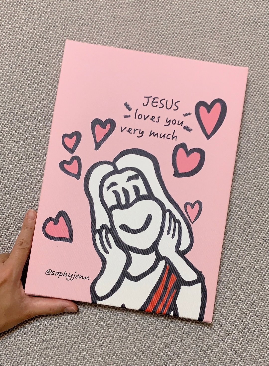 耶稣爱你 Jesus Loves You 油画布材质 无框画 挂画 苏妃艺术 - 电子手绘真人画像/绘画/插画 - 木头 