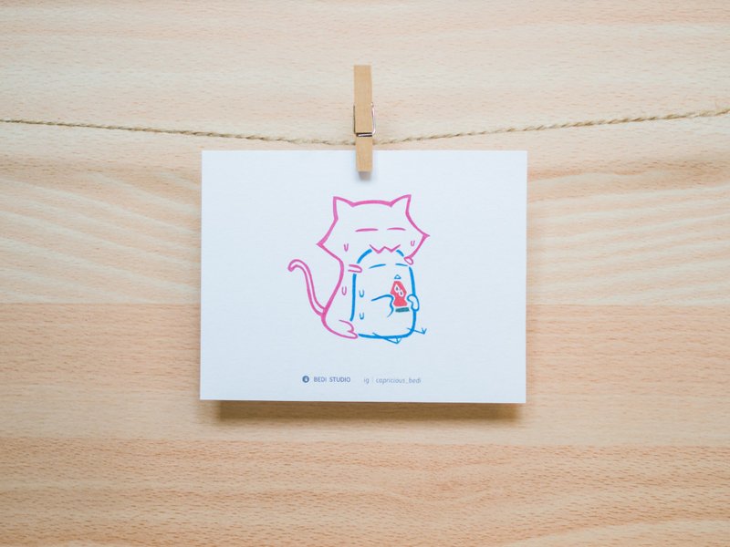 明信片 | 阿喵与阿鸽 - 卡片/明信片 - 纸 白色