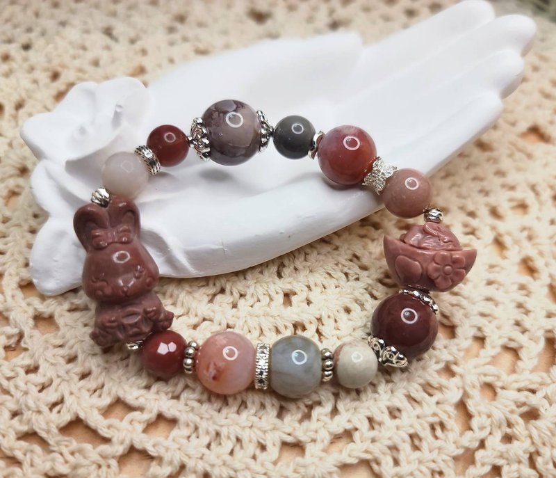 阿拉善金币元宝兔设计款手串 - 手链/手环 - 玉石 