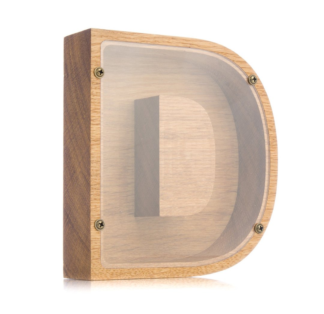 Personalized piggy bank LETTER Wood tip jar Baby shower gift Wooden money box - 储蓄罐 - 木头 
