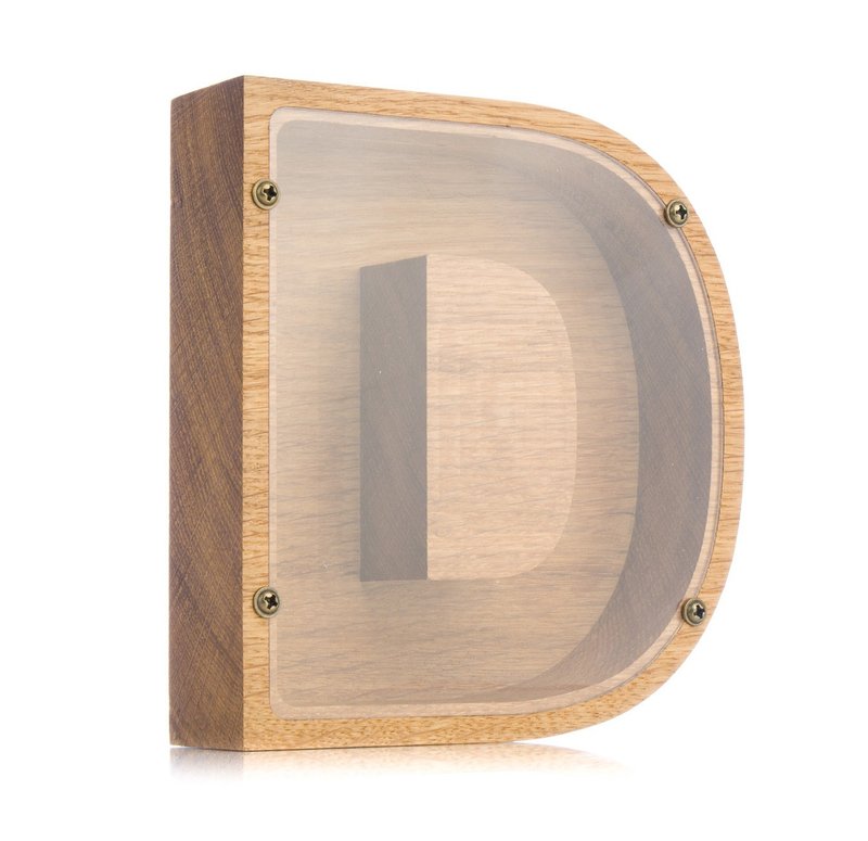 Personalized piggy bank LETTER Wood tip jar Baby shower gift Wooden money box - 储蓄罐 - 木头 