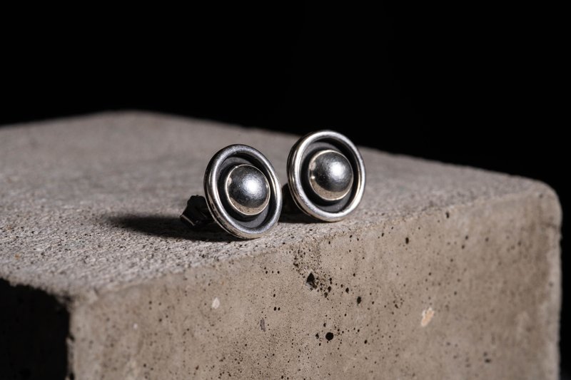 【CRUXART】西洋首饰珠宝-轻奢小品-星环-1990s英国-纯银耳环 - 耳环/耳夹 - 纯银 银色