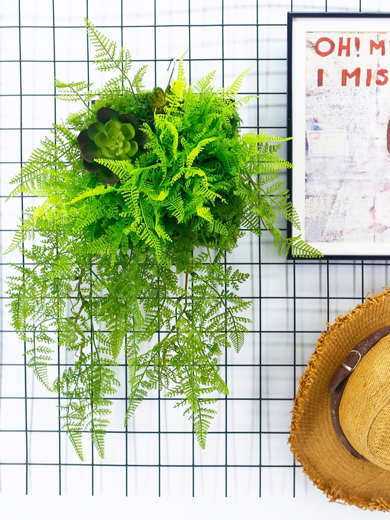 蕨草藤蔓植生框/拟真植物/壁面装饰/花礼/电箱布置/居家布置 - 植栽/盆栽 - 其他材质 多色