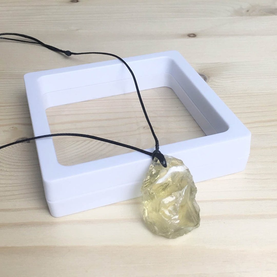 |原石吊坠系列|黄水晶(项链x锁骨链x皮绳x手工制作) - 锁骨链 - 宝石 黄色